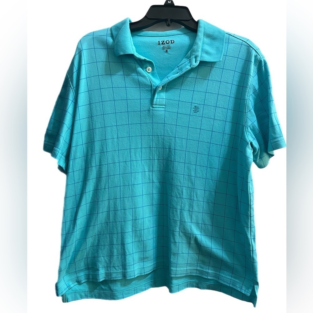 Izod Men’s Polo Size Medium Light Blue Short Sleeve
